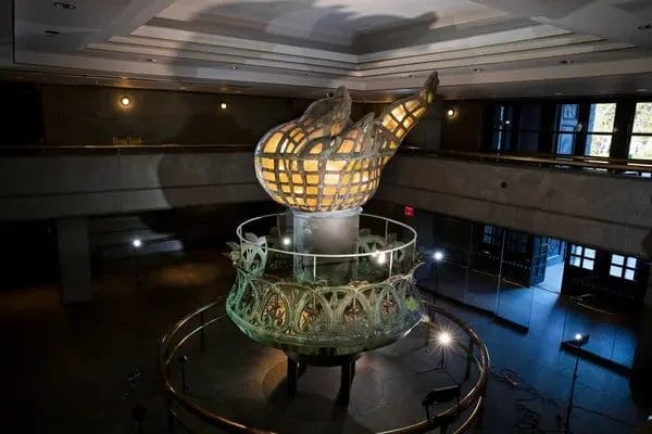 Inside the pedestal of the Statue of Liberty, visitors can see a museum and an outdoor balcony, also known as the Observation Deck.
There are 215 steps and an elevator to reach the top of the pedestal, where visitors can enjoy the scenic views.