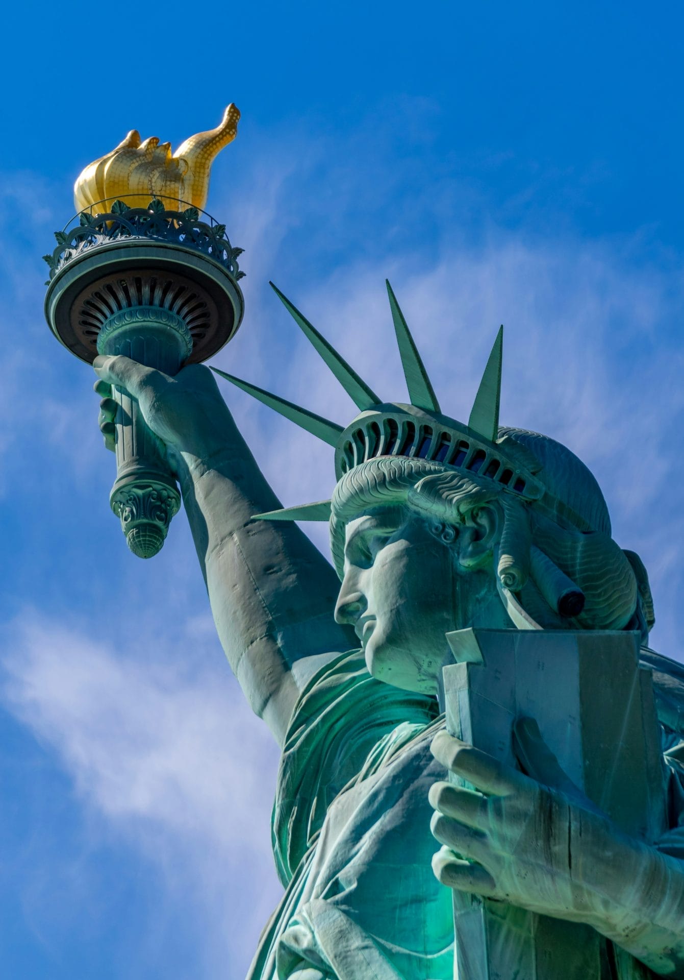 The iconic Statue of Liberty in New York City, representing hope and liberty for millions of immigrants.