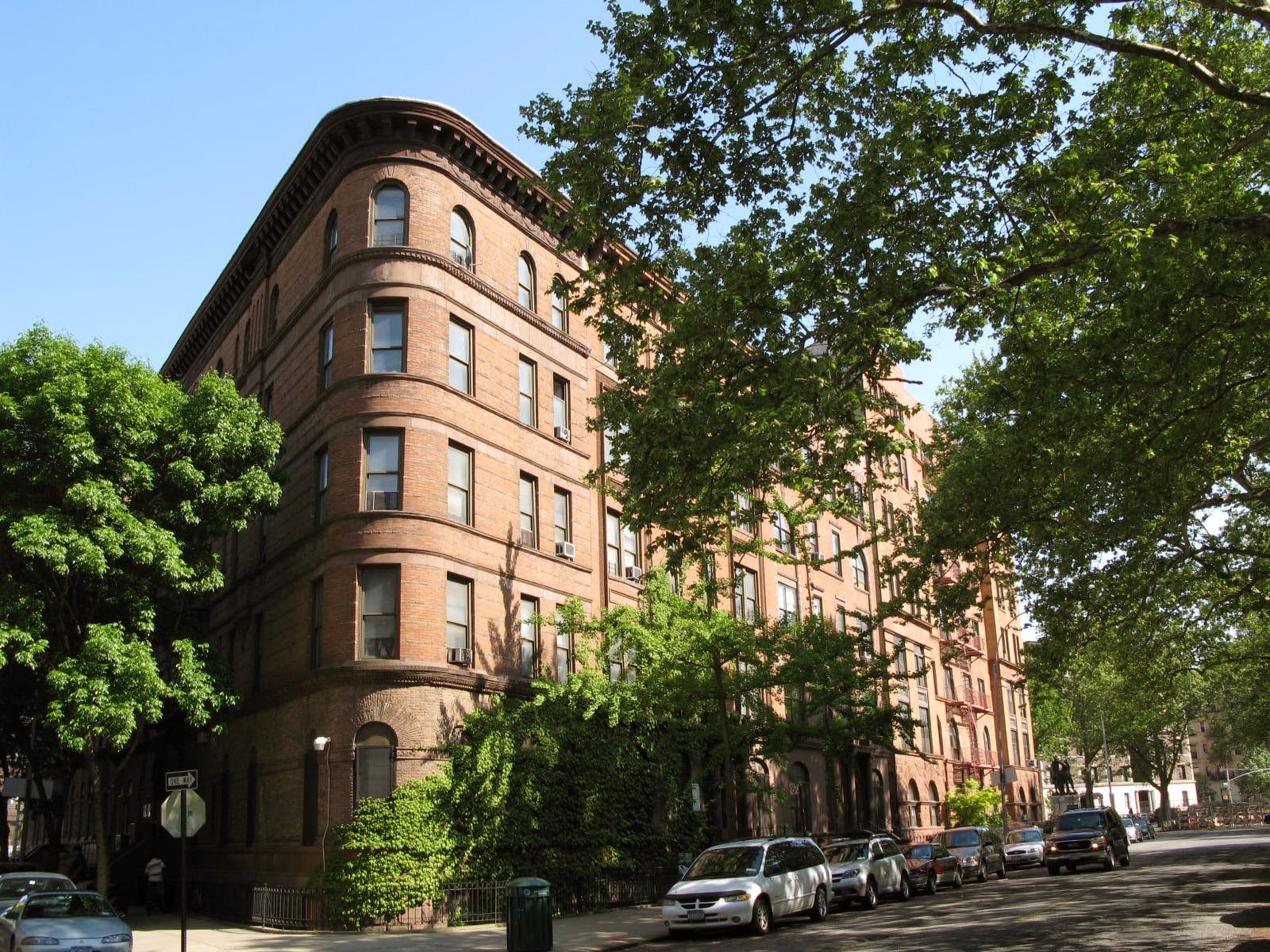 Apartment buildings next to Morningside Park in Harlem