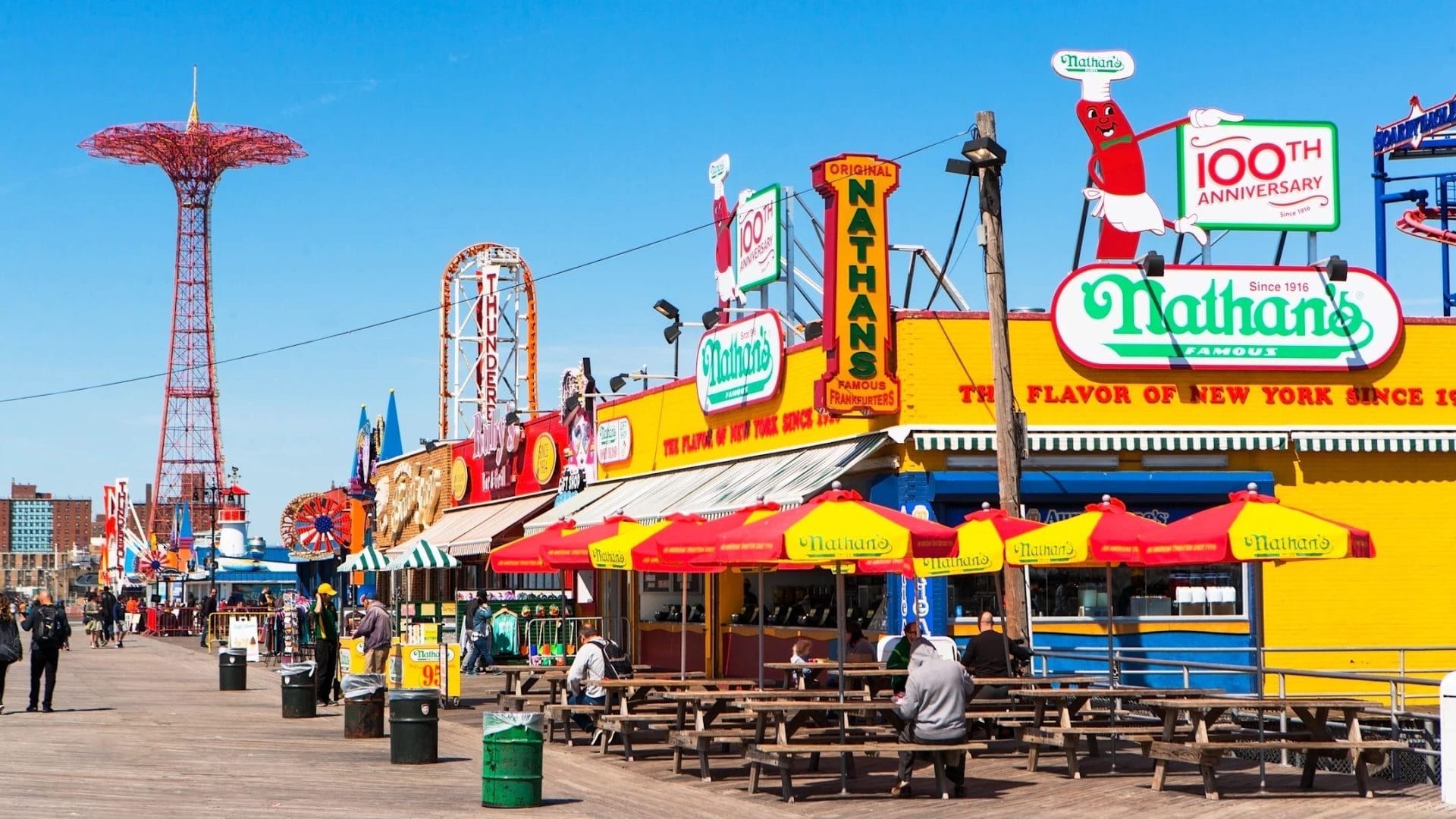 Coney Island Nathan's Restaurant boardwalk