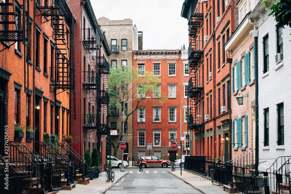 Charming streets and historic architecture in West Village