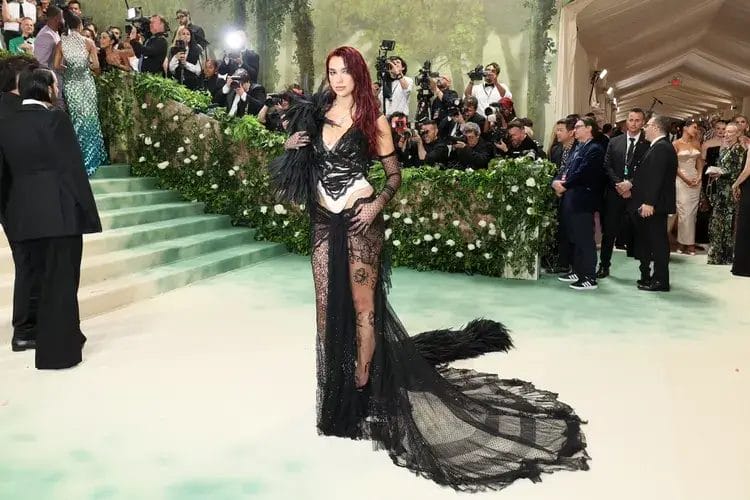 Dua Lipa attends The 2024 Met Gala. Met Gala 2025 confirmed celebrities